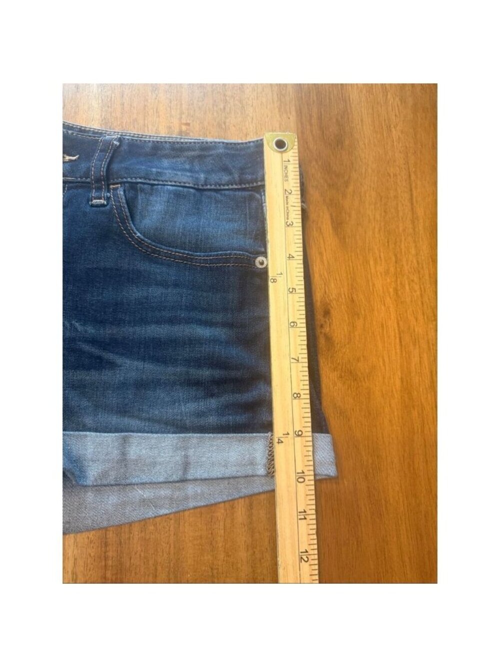 Women's Size 4 Blue Denim, Cuffed, Pockets - Picture 3 of 3